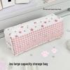 Korean Style Star Plaid Large Capacity Pencil Case for Middle School Girls