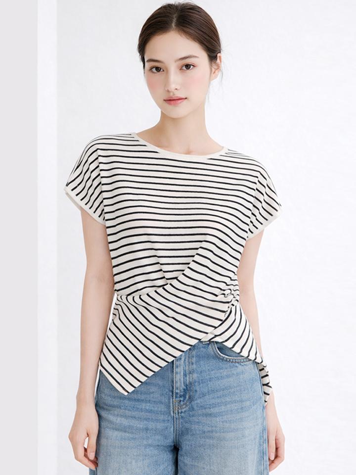 TVIEW Cross Wrap Striped Knit_V6B-Ckn002