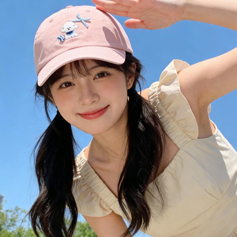 Cute Dog Pattern Baseball Cap With Breathable Polyester Material For Summer Sun Protection