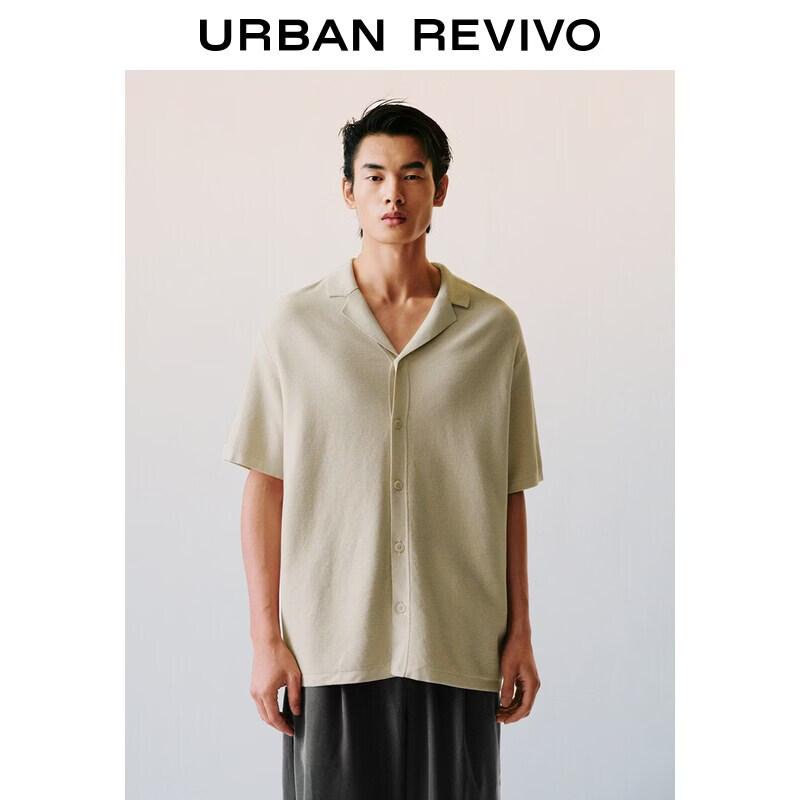 UR2026 Men s Textured Short-Sleeve V-Neck Knit Cardigan M