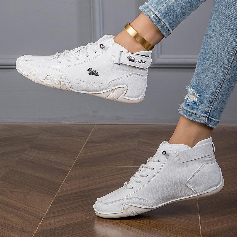 Damskie Botki Sznurowane Płaskie Podstawowe Botki do Kostki Modne Krótkie Botki Wodoodporne Damskie Buty do Chodzenia Luksusowe Obuwie