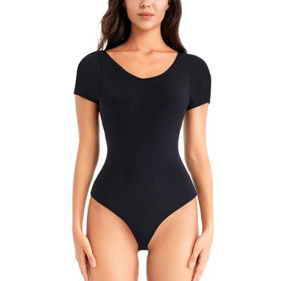 Women's One-Piece Short Sleeve Shaping Underwear Tummy Control Booty Lifting Seamless Bodysuit Bottoming Corset