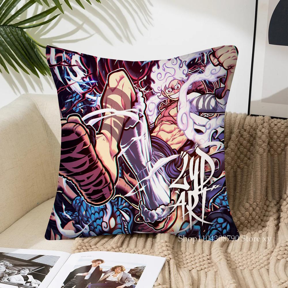 One Anime Pieces Monkey D. Luffy Pillow Case Fashion Square Pillowcase Bedroom Sofa Room Ins Decoration Leisure Cushion Cover