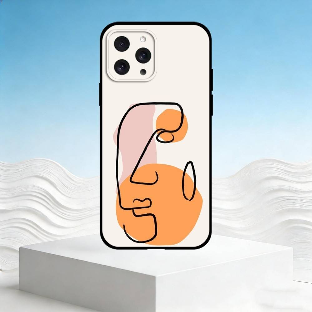 M-Modern minimalist abstraction Phone Case For iPhone 17,16,15,14,13,12,11 Plus,Pro Max,SE4Soft Silicone Black Cover