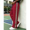 American sticker black and white strip casual trousers men's solid color street fitness running sports trousers straight sweatpants