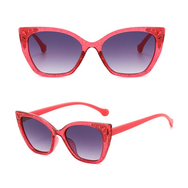 Cute Children Cat Eye Sunglasses Glitter Bling Frame Anti‑UV Fashion Boys and Girls Beach Party Sun Glasses