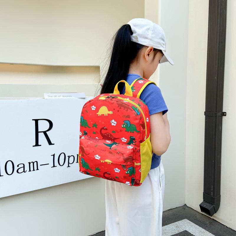 Adorable Cartoon Dinosaur Children's Backpack Soft Nylon Material Perfect For Kids