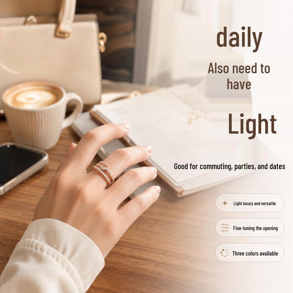 Lucky Open Ring - Japanese Korean Simple Luxury Fashion Couple Rings for Girlfriend