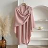 Women Poncho Winter Warm Shawl Double Sided Designer Thickening Blanket Luxury Scarf Female Cloak Cashmere Pashmina Cape Stole