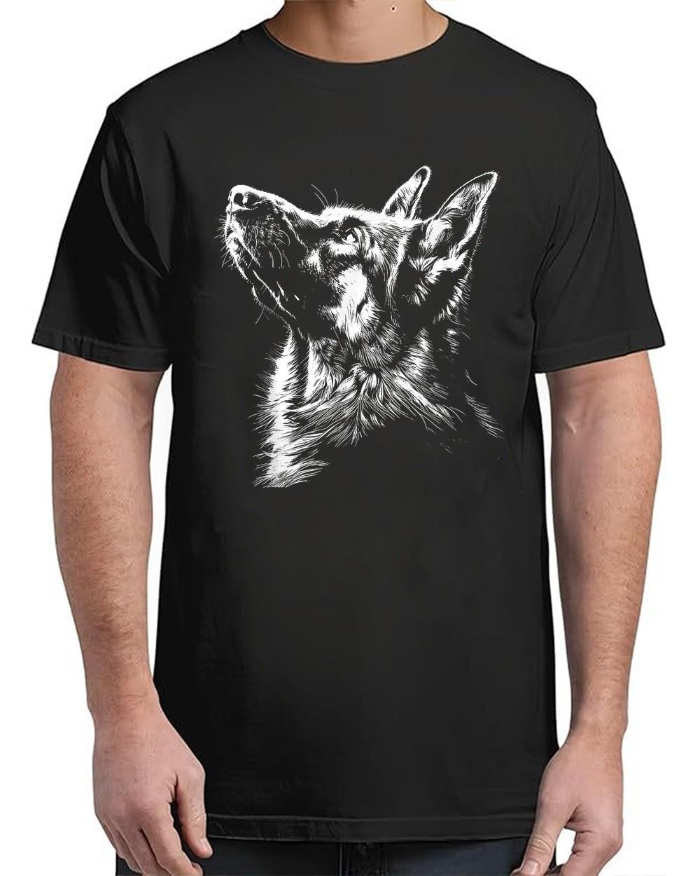 German Shepherd Silhouette Graphic German Shepherd Dog For Adult T-Shirt L