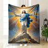 Jesus Strahlender Segen Decke Gedruckte Decke für Wohnzimmer Bett Sofa Mittagspause Weiche Gemütliche Decke für Freundesfest Geschenk