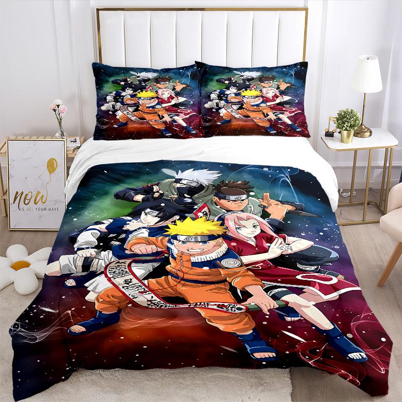 Naruto Team Adventure Print 3Pcs Bedding Setduvet Cover With 2 Bedropillowcase Home Birthday Gift