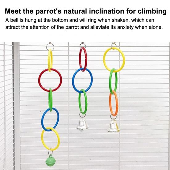 Parrot Climbing Ring Toy Bite-Resistant Plastic Swing for Cockatiels Climbing Bird Accessory for Small Medium Birds