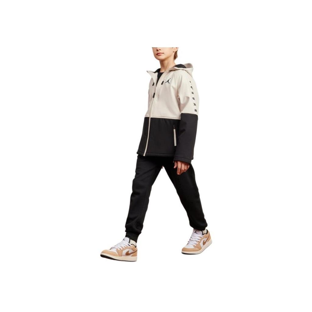 Jordan Jacke Fleece Warm Bequem Hautfreundlich Langarm Kinderjacken Weiß Grau JD2442031GS-001