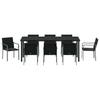 Garden Dining Set 9 pcs Black and Gray PE Rattan