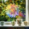 Rainbow Prisms Sun Flower Decals Colorful Glass Static Sticker Sun Catcher Window Stickers  Office
