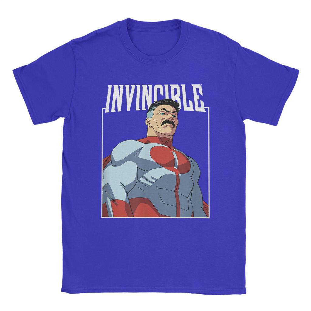 Men T-Shirt Invincible Omni-Man Character Awesome Cotton Tee Shirt Short Sleeve Anime Cartoon T Shirt O Neck Clothes New Arrival