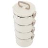 3.3L 4 Tier Insulated Lunch Box 304 Stainless Steel Food Container Round Stackable Bento Box with 2 Integral Fork Spoon
