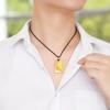 Vietnam Gold Auspicious Clouds Guanyin Tag Pendant Necklace - Yellow Brass, Gold-Plated, Unisex
