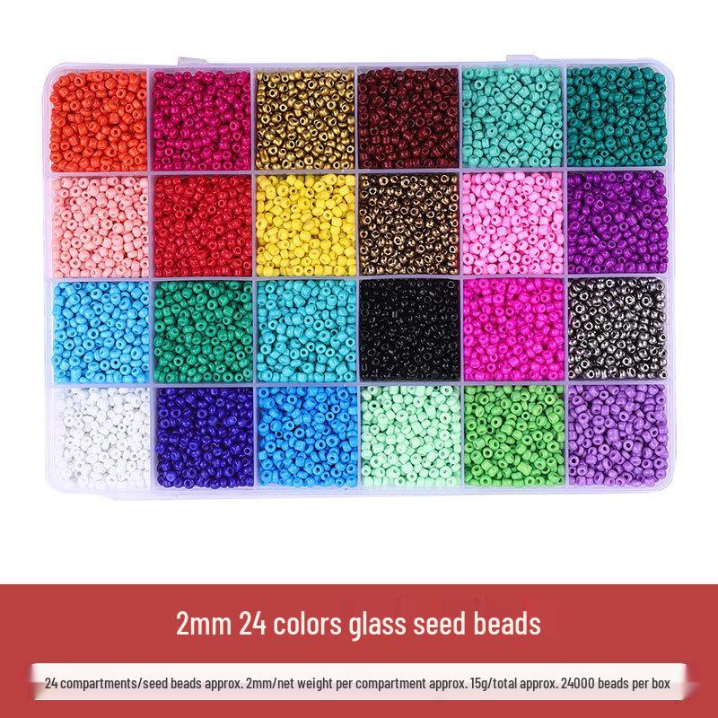 

Набор для изготовления ожерелья и браслета из стекляруса 24 цветов с застежкой-лобстером