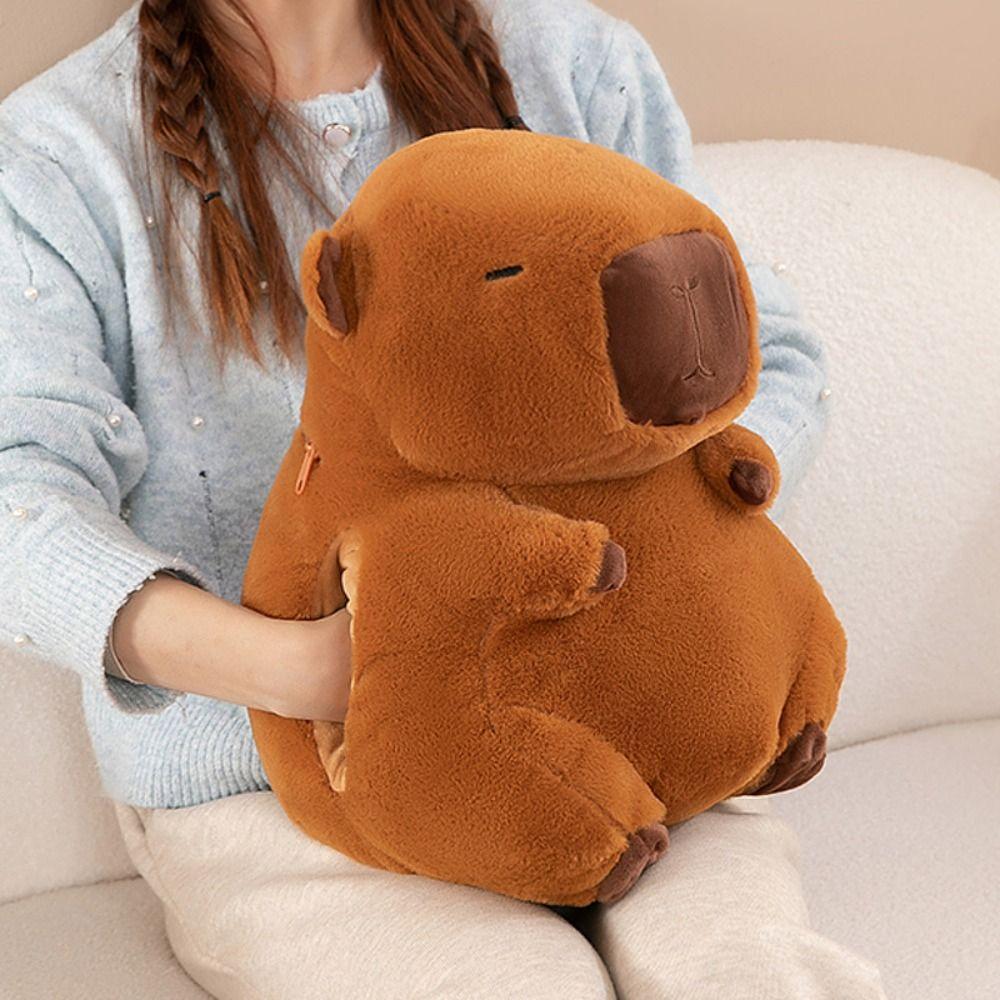 Stuffed Capybara Plush Hand Warmer Soft Capybara Plush Stuffed Doll  Home Decoration