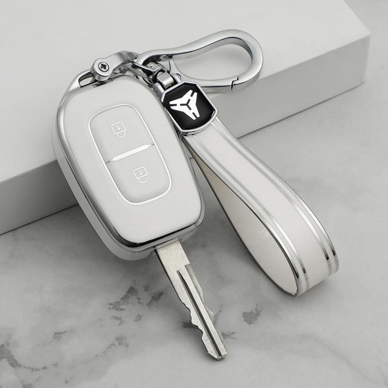 2 Bottons Silver Tpu Auto Key Fob Cover Case Fit For Renault Fit For Renault Sandero Symbol Trafic Dacia Logan Auto Accessories