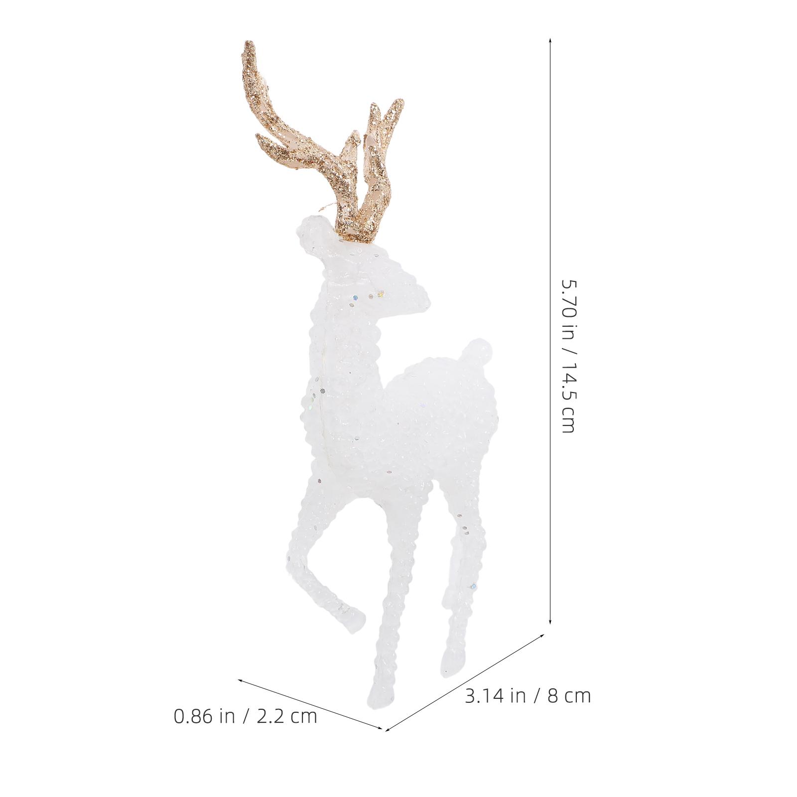 

6pcs Reindeer Decorations Christmas Elk Figurines Holiday Tabletop Ornaments Home Office Party Scene Decoration Xmas Deer белый