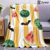 Watermelon Pumpkin Bat Cartoon Anime Print Flannel Blanket Soft Warm Throw for Kids Bedroom Sofa Bed Christmas Office Car