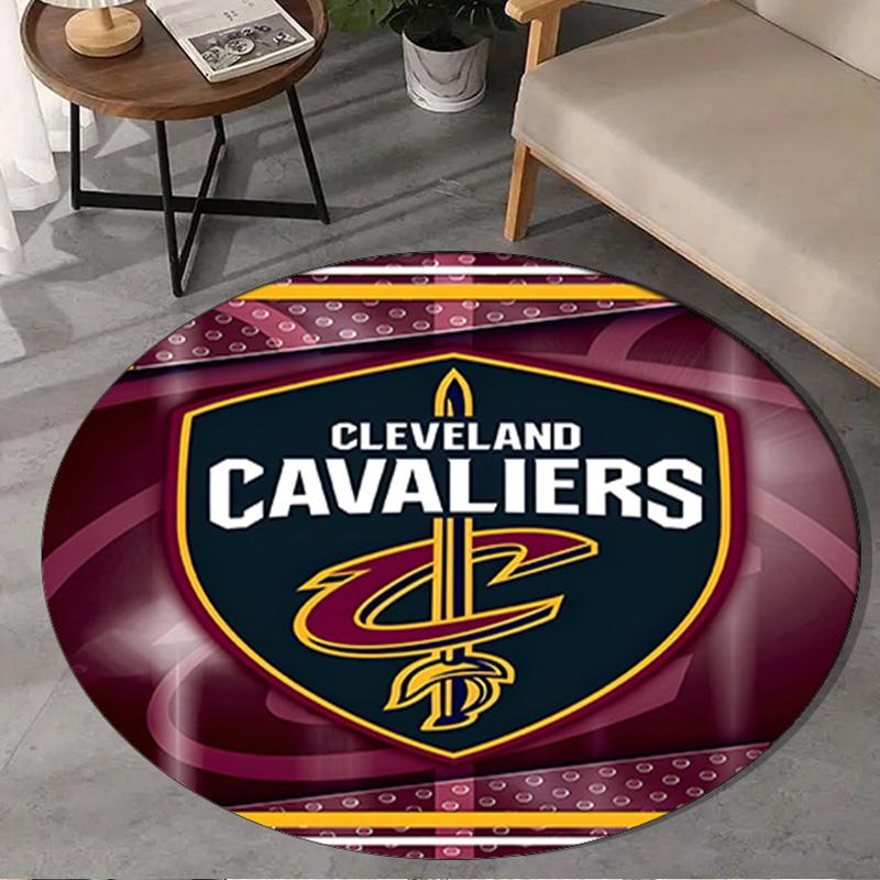 football Cavaliers Logo Round Rug for Livingroom,Bedroom, Palyroom, Chair Rug, Area rug, Circle Carpet, Large Size Fan Christmas gift