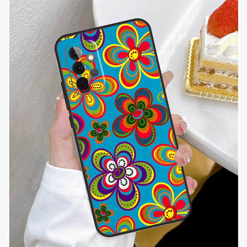 Groovy Flowers Hippie Bohemian Case For Samsung Galaxy A53 A33 A23 A13 A15 A25 A35 A55 A54 A34 A14 A51 A12 A32 A52 Cover