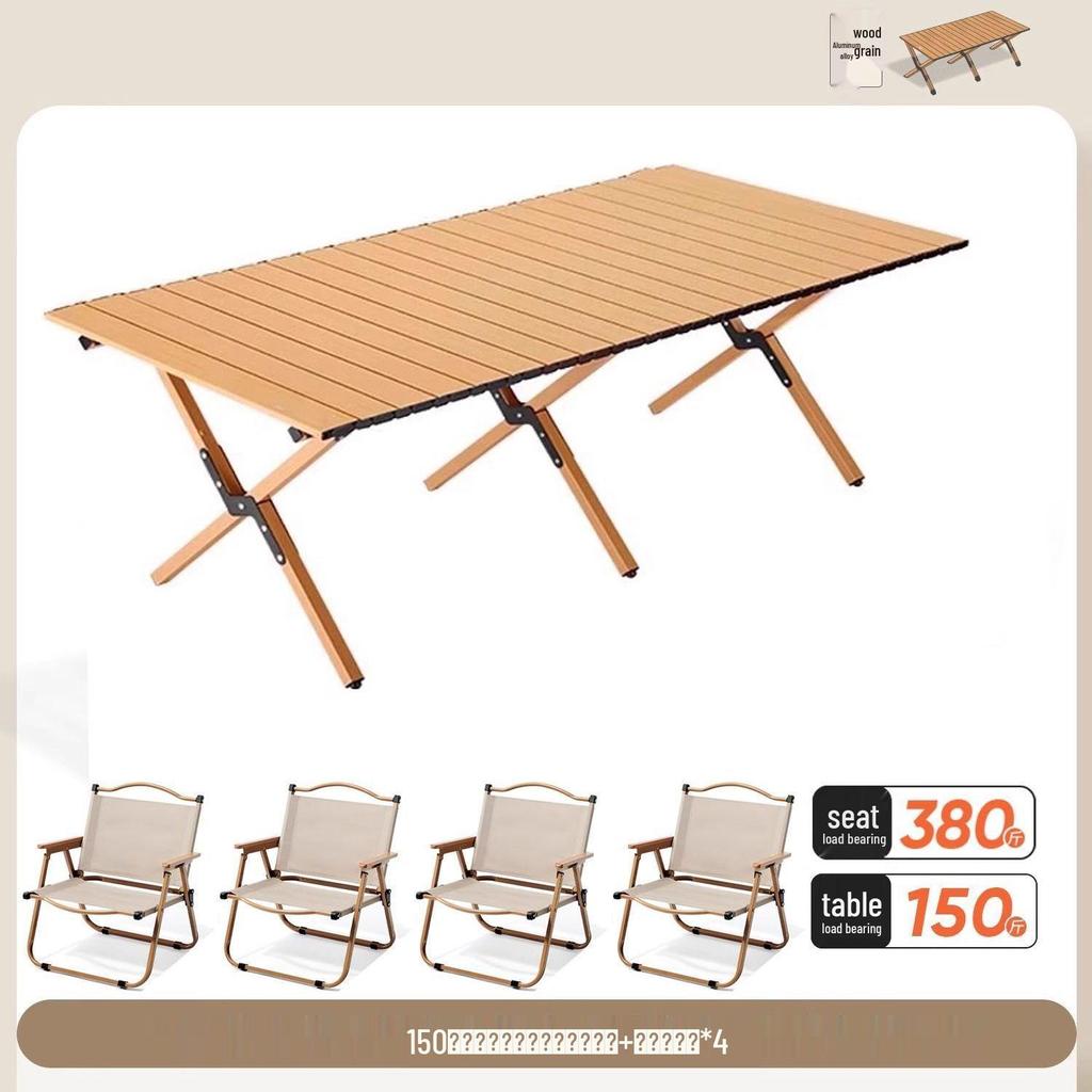 A1R Portable Outdoor Metal Table & Chair Set – Foldable for Courtyard, Camping, or Night Market Use