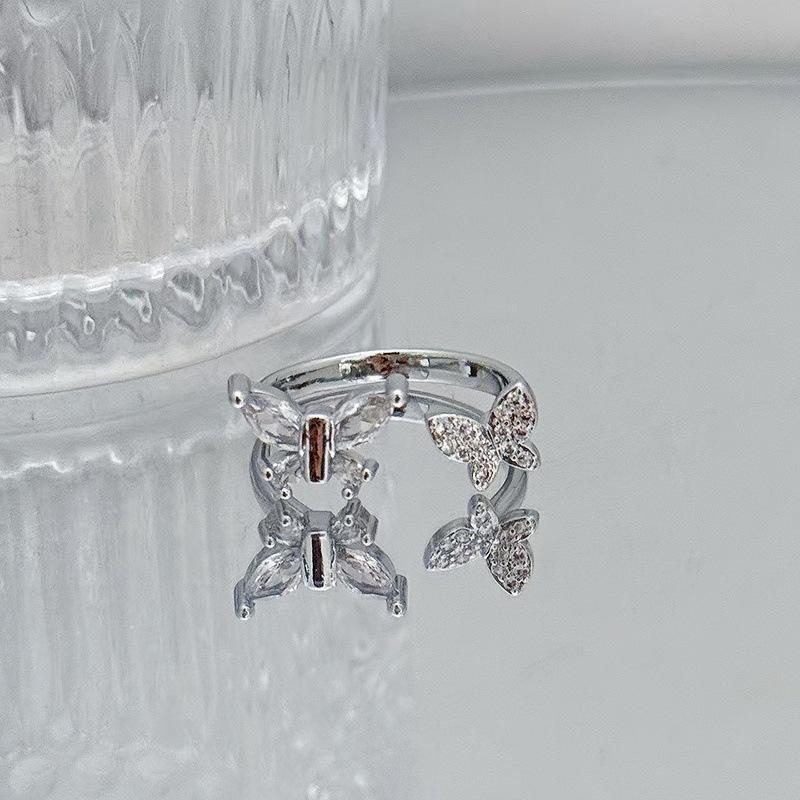 Full Of Diamonds, Zircon, Small And Exquisite Open Ring, Niche Design, Index Finger Ring, Simple Light Luxury, High-End Simple Accessories