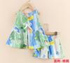 Girls Summer Floral Rayon Vest And Shorts Set Cute Baby Cotton Silk Home Wear Two Piece Outfit For Kids