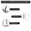 Flower Vase Wall Decorations Metal Flower Vase Sculpture HollowOut Wall Sign Sculpture Hangings Decorations for Bedroom