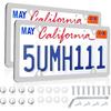 Black License Plate Frames, Stainless Steel, Car License Plate Holder with Screw Caps, Rattle Proof Pad Front Back License Plate Cover