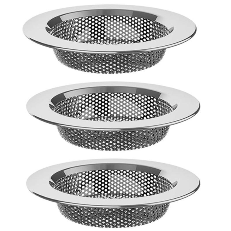 

3Pcs Kitchen Drain Filter Basket Multipurpose Sink Strainer Stainless Steels Sink Debris Catcher Bathtub Drain Strainer 1