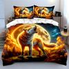 Howling wolf with moon. Bedding sets Duvet cover sets Duvet covers Pillowcases(1*Duvet Cover 2*Pillowcases without duvet insert)