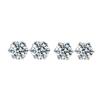 Classic Six-Prong Moissanite Stud Earrings in 925 Sterling Silver for Men and Women - High-End European and American Style