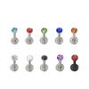 Multicolor 1.2*8mm Stainless Steel 16G Rhinestone Lip and Cartilage Stud