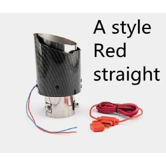 Universal Carbon Fiber Luminous Tail Throat Tail Pipe Muffler Blue and Red LED Light