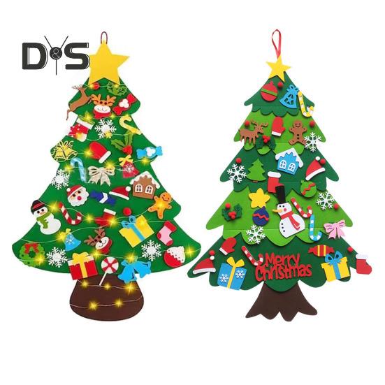 WVWMYM Set De 3 Árboles De Navidad De Fieltro DIY – Kit Desmontable Para Decorar, Ideal Para Niños Y Manualidades Navideñas