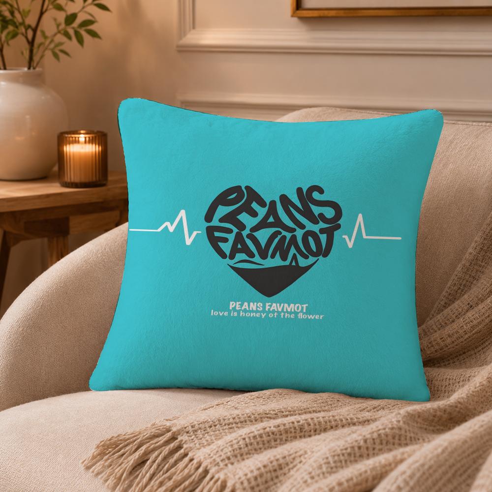 Creative love letters Cushion Cover Anti-dustmite Pillowcase Invisible zipper silky short plush Sofa cushion cover