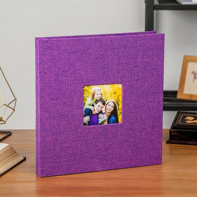 High Quality Linen Side Self-adhesive Film Family Album DIY Pasting Manual Stamp Exquisite Gift for Children