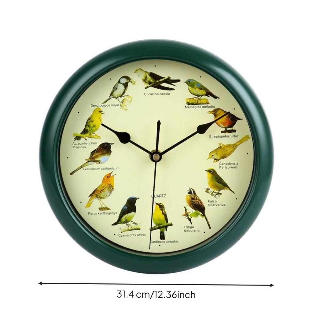 Artistic Bird Illustration Round Wall Clock Precision Quartz Mechanism Unique