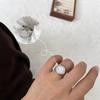 925 Sterling Silve Moonstone Irregular Ring for Women Party Gift Adjustabler Personality Korean Dropshipping