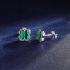 Orecchini a bottone multicolore in argento sterling 925 con quattro foglie di fiori, conchiglia bianca, malachite, agata nera, turchese rosso, occhi di tigre