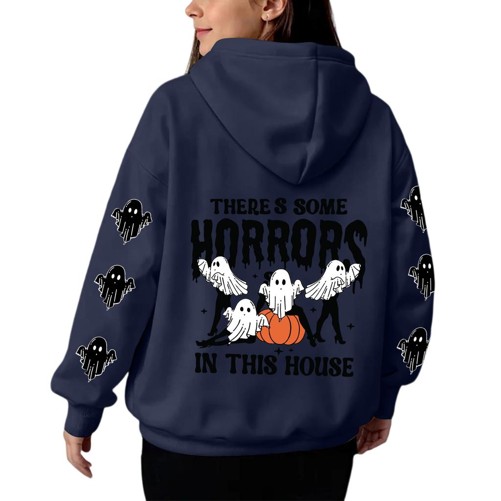 Sweat-shirt à capuche et manches longues pour femme, imprimé dégradé, ample