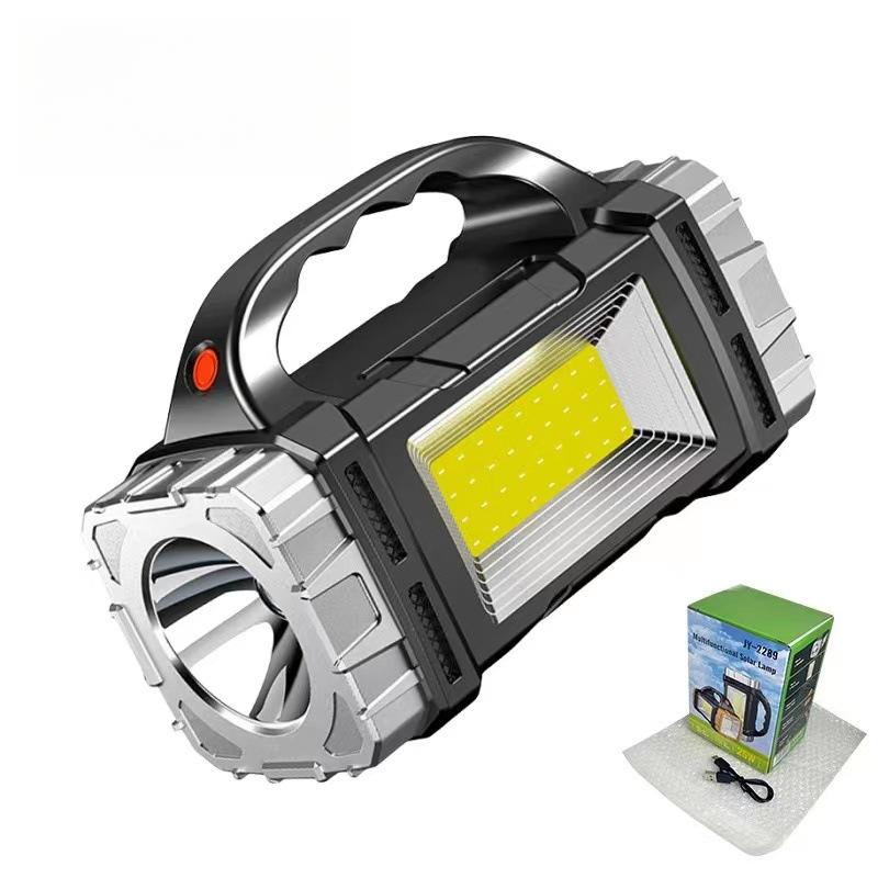 Multi-function Flashlight USB Solar Charging Dual-Purpose Lighting COB Work Light for Hurricane Emergency Hiking Camping