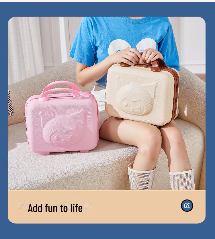 14-Zoll Cartoon Bonbonfarbe Kosmetikkoffer – Großes Fassungsvermögen, Tragbar & Niedlich, Perfekt für Frauen und Studentinnen