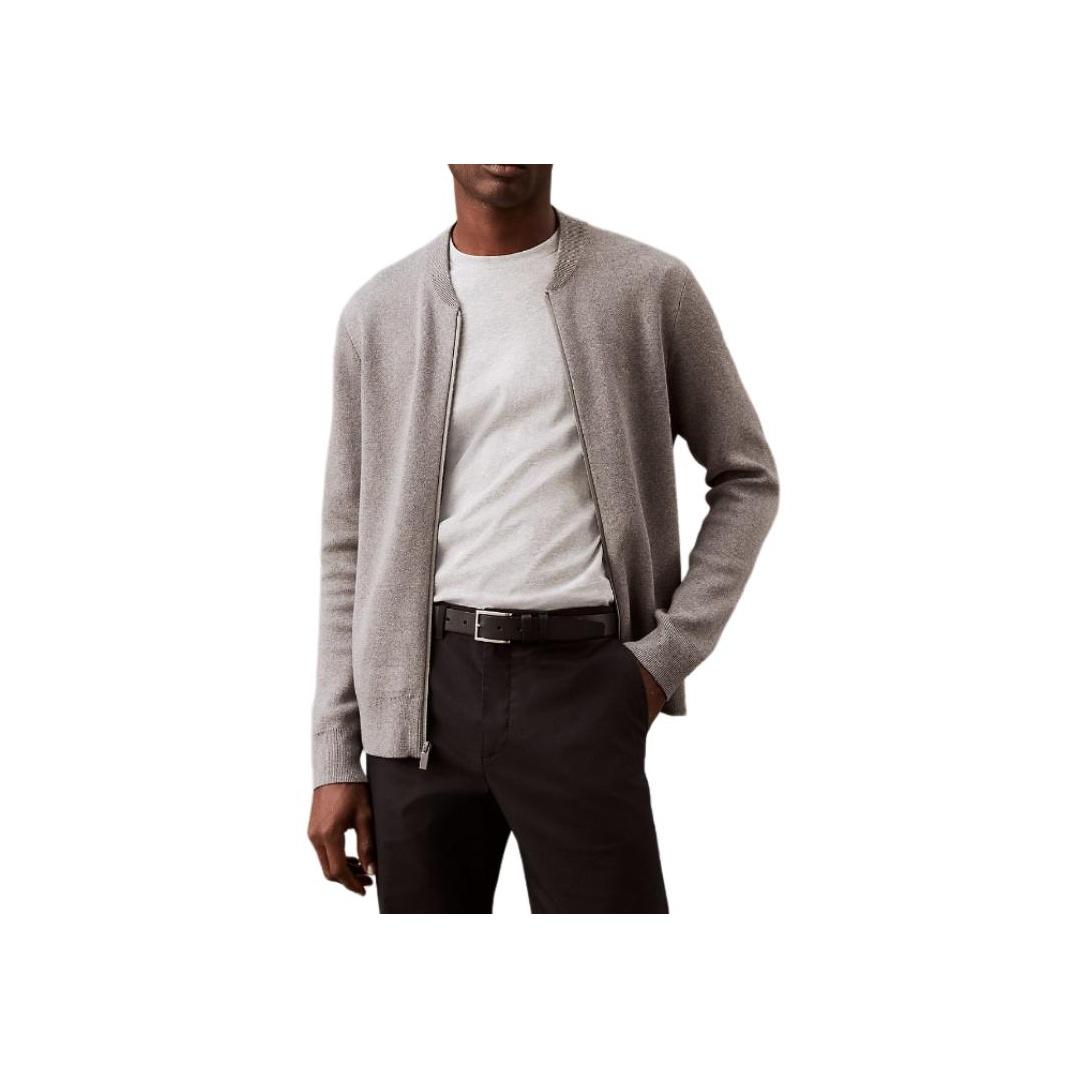

Calvin Klein Solid Color Stand Collar Zipper Pilot Long Sleeve Jacket Men jackets Gray 40BP302-030 S